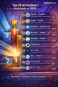Top 10 AI Chatbots / Assistants (2025–2026)
