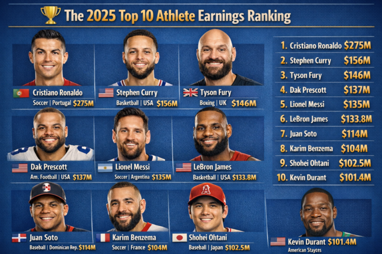 2025 Top 10 Athlete Earnings Ranking
