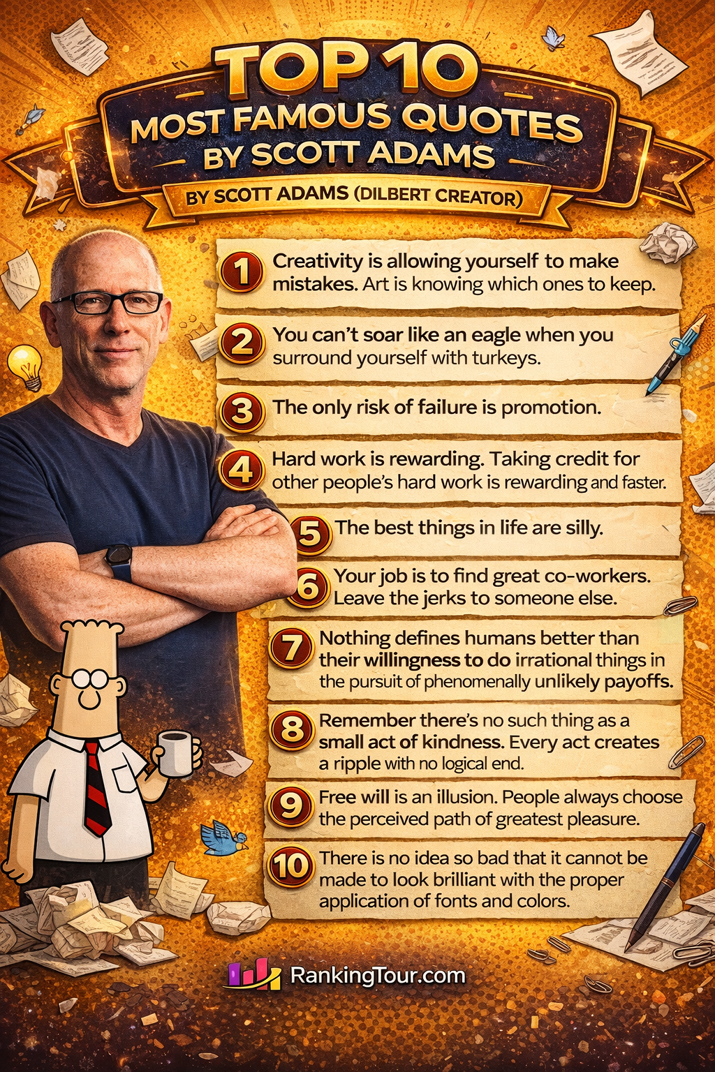 Top 10 Most Famous Quotes by Scott Adams (Dilbert Creator)