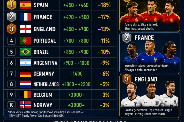 FIFA World Cup 2026 Championship Odds Ranking