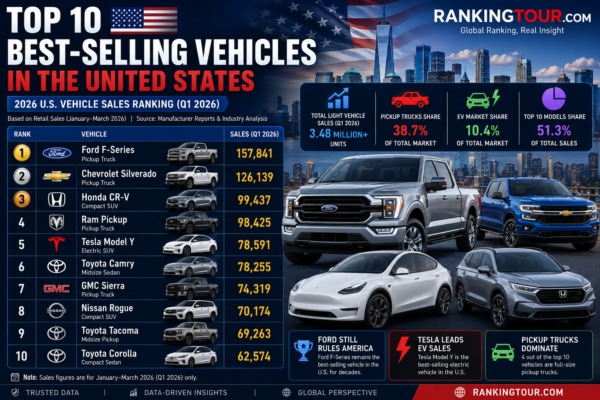 2026 U.S. Vehicle Sales Ranking (Q1 2026)