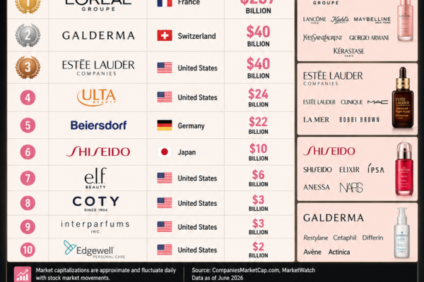 TOP 10 LARGEST COSMETICS COMPANIES IN THE WORLD By Market Capitalization (2026)