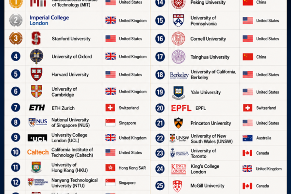 TOP 25 UNIVERSITIES IN THE WORLD