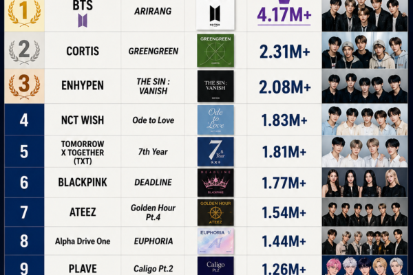 Top 10 Best-Selling K-Pop Artists of 2026 (So Far)