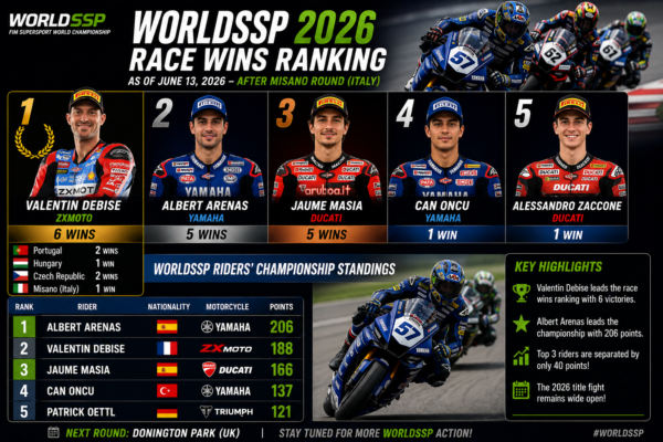 🏍️ WORLDSSP 2026 RACE WINS RANKING