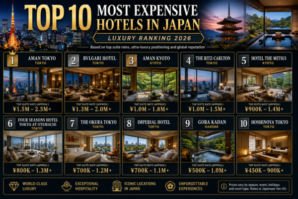 TOP 10 MOST EXPENSIVE HOTELS IN JAPAN