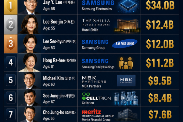 Top 10 Richest People in South Korea (2026 Real-Time Billionaire Ranking)