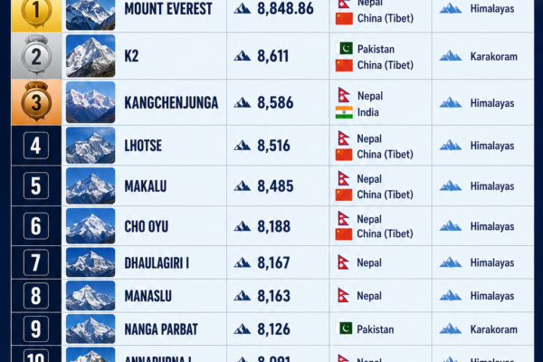 TOP 10 HIGHEST MOUNTAINS IN THE WORLD