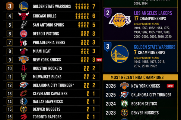 Top NBA Championship Teams of All Time (1947–2026)