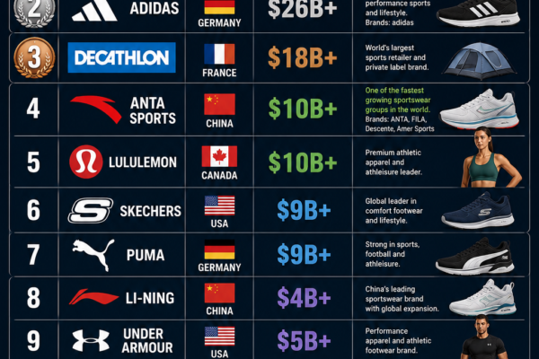 Top 10 Sportswear Brands by Revenue (2026 Ranking)