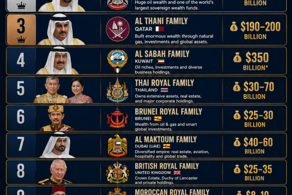 Top 10 Richest Royal Families in the World (2026 Ranking)