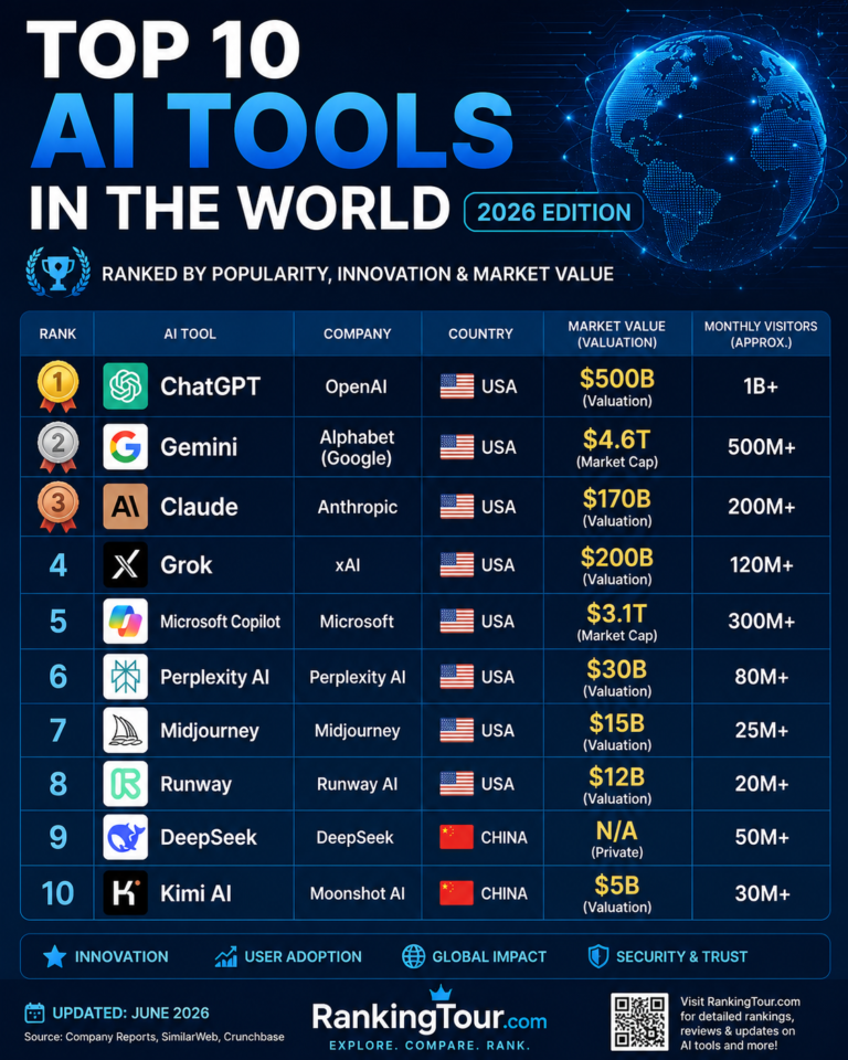 🚀 TOP 10 AI TOOLS IN THE WORLD (2026)