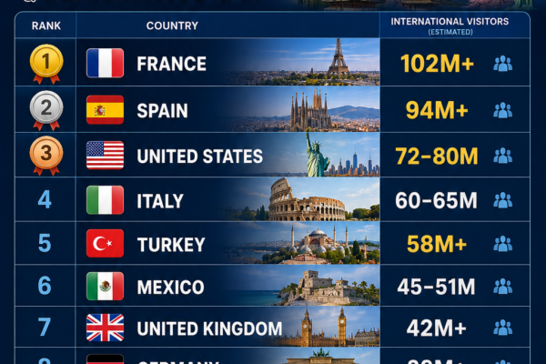 TOP 10 MOST VISITED COUNTRIES IN THE WORLD
