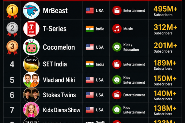 TOP 10 YOUTUBERS IN THE WORLD