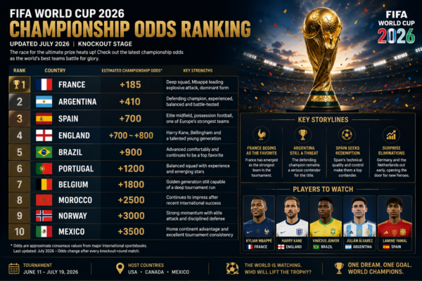 FIFA World Cup 2026 Championship Odds Ranking
