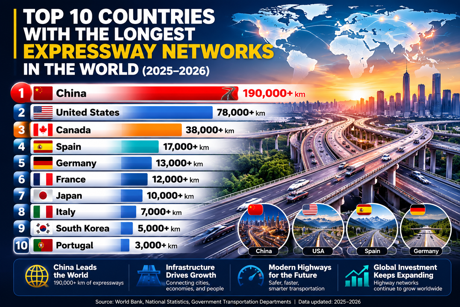 Top 10 Countries With the Longest Expressway Networks in the World 2026