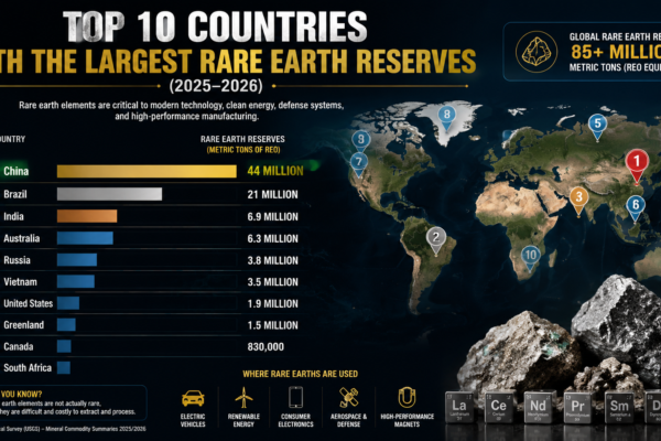 Top 10 countries with rare earth reserves