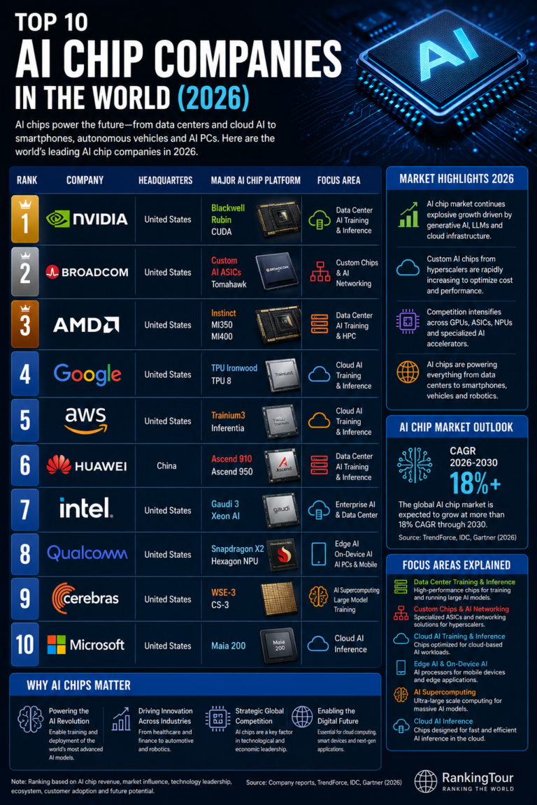 Top 10 AI chip companies 2026