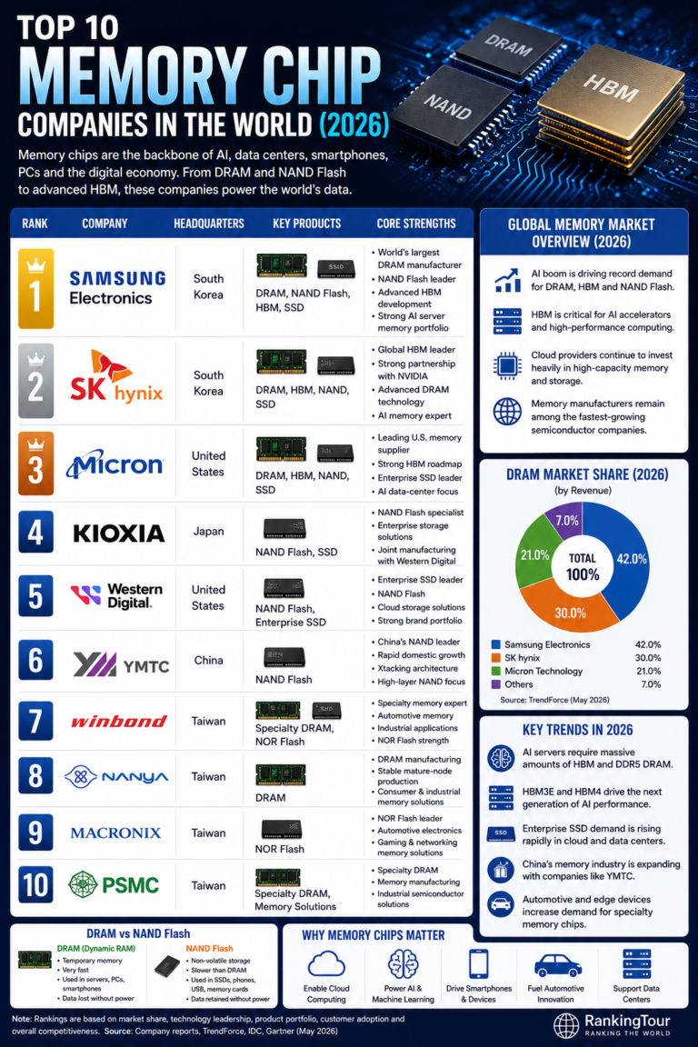 Top 10 memory chip companies (2026)