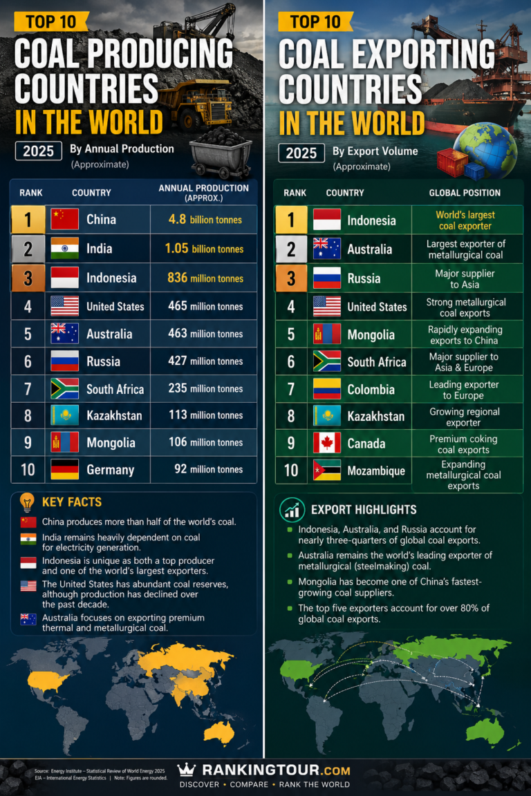 Top 10 Coal Producing Countries & Coal Exporters in the World (2025 Ranking)