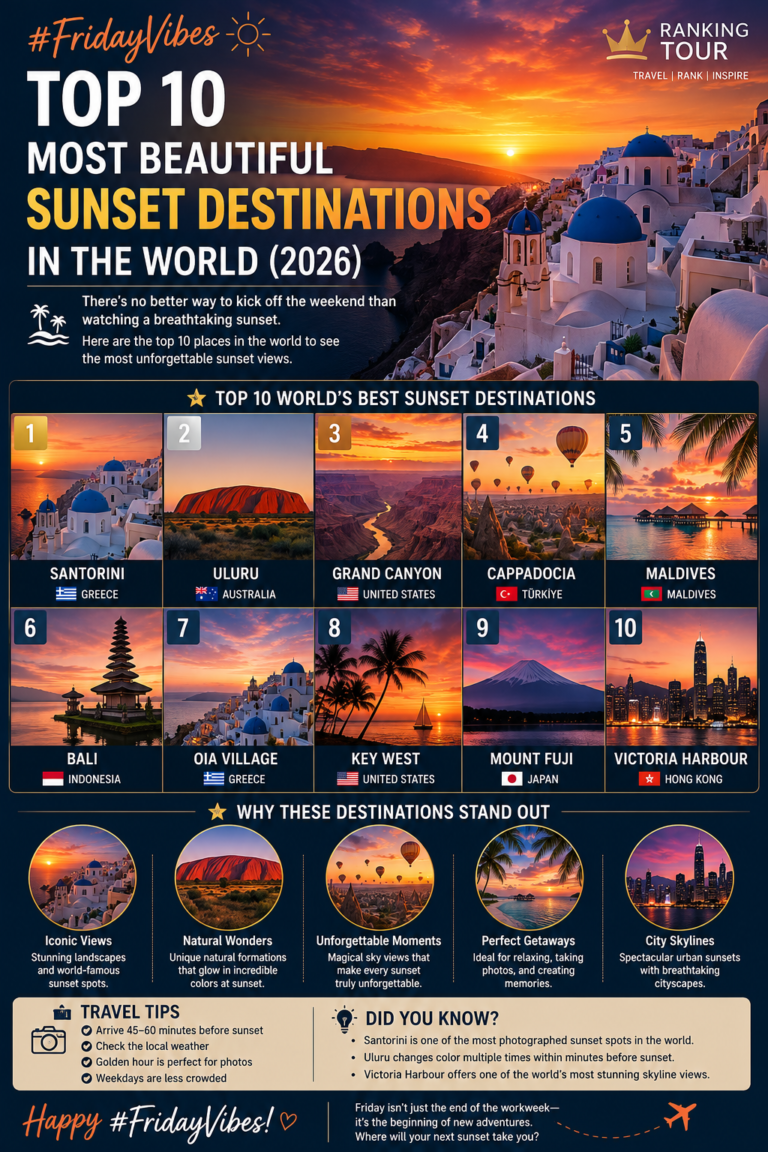 Top 10 Most Beautiful Sunset Destinations in the World (2026)