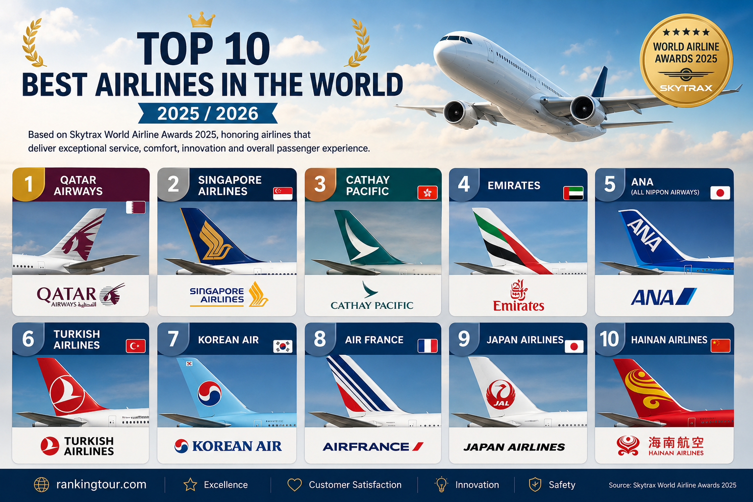 Top 10 Best Airlines in the World
