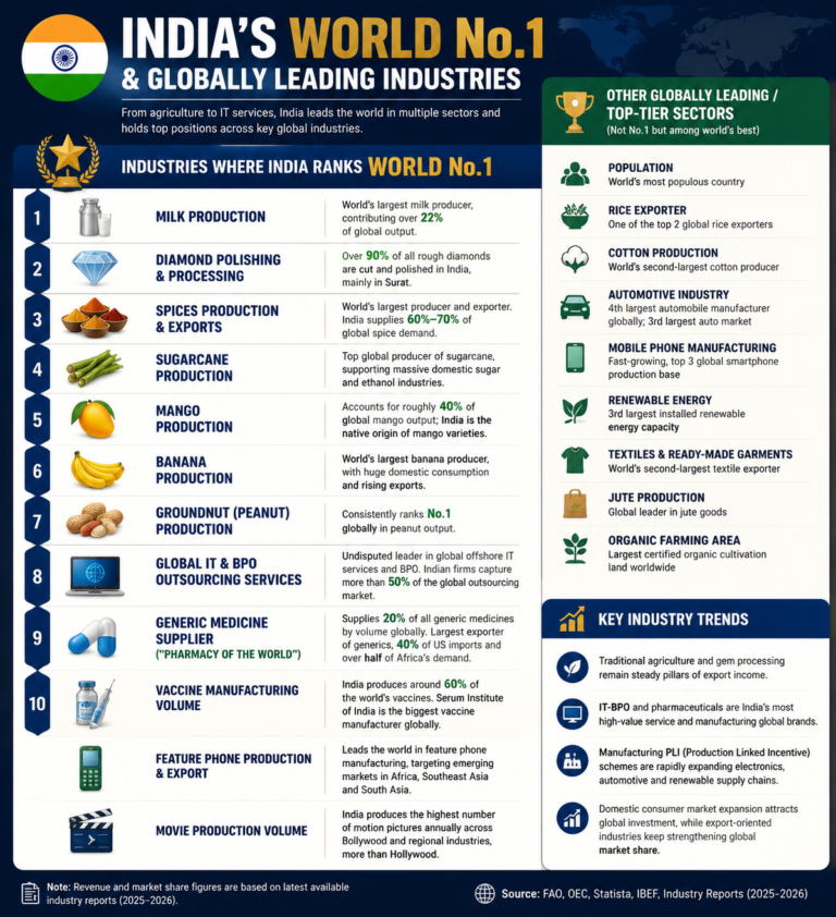 India's world-leading industries infographic