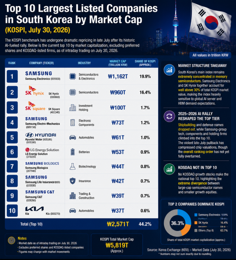 South Korea’s Top 10 Companies by Market Cap