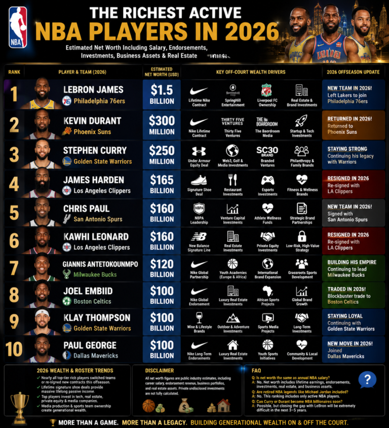 The richest NBA players in 2026