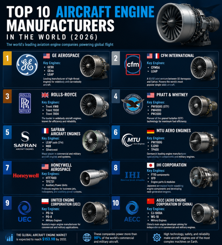 Top 10 Aircraft Engine Manufacturers in the World (2026)
