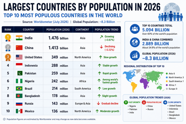 Top 10 Countries With The Fastest Growing Population in 2026
