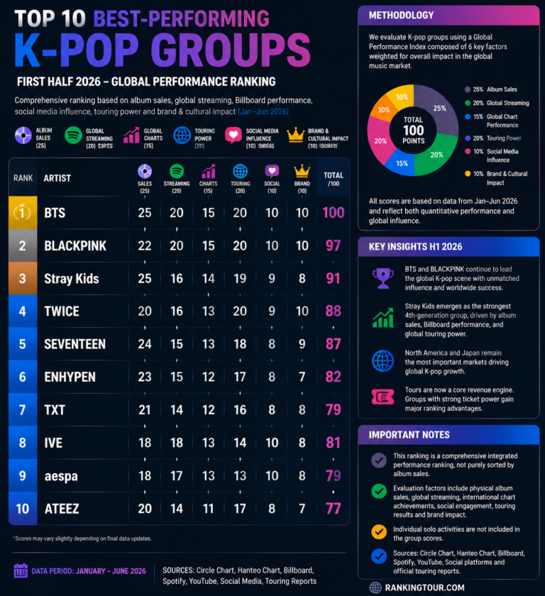 Top 10 K-pop groups H1 2026