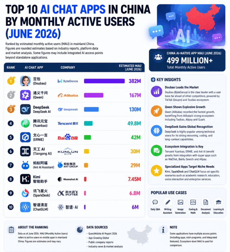Top AI chat apps in China (2026)