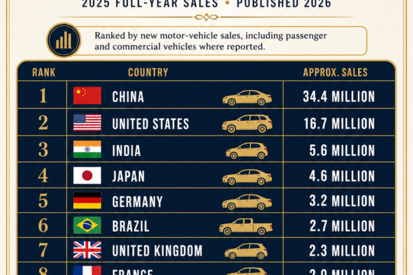 Top 10 largest automotive markets in the world in 2026 infographic